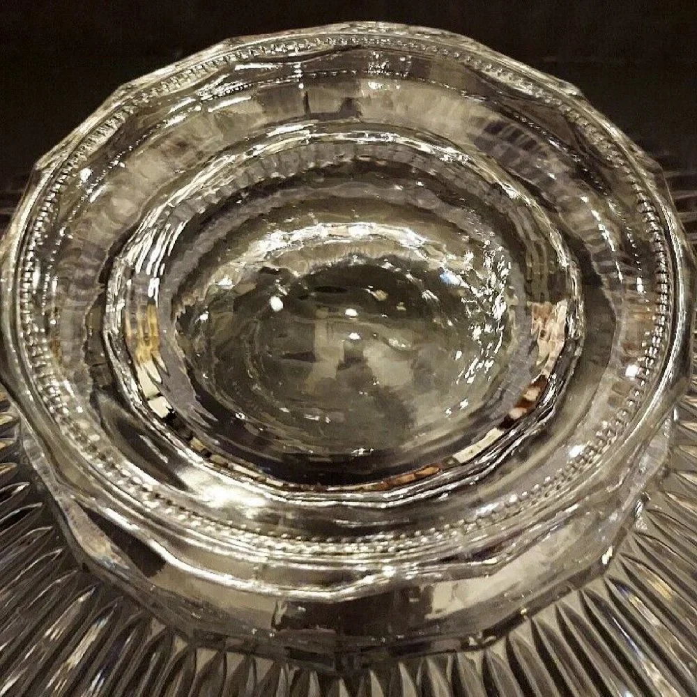 new Mikasa Diamond Fire Glass Crystal Footed 10